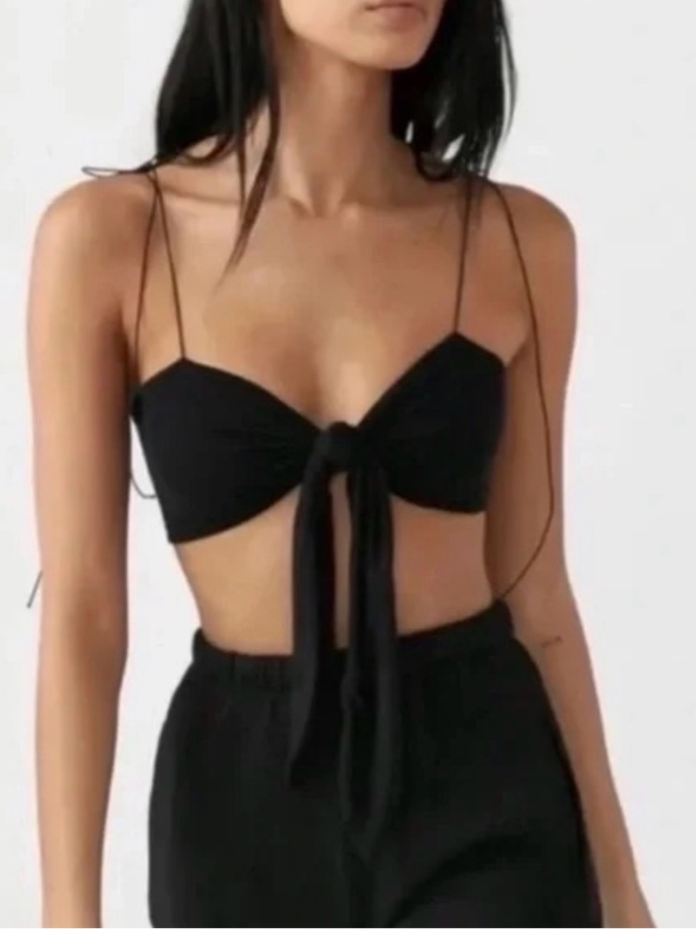 RARE JOAH BROWN FRONT TIE TOP
